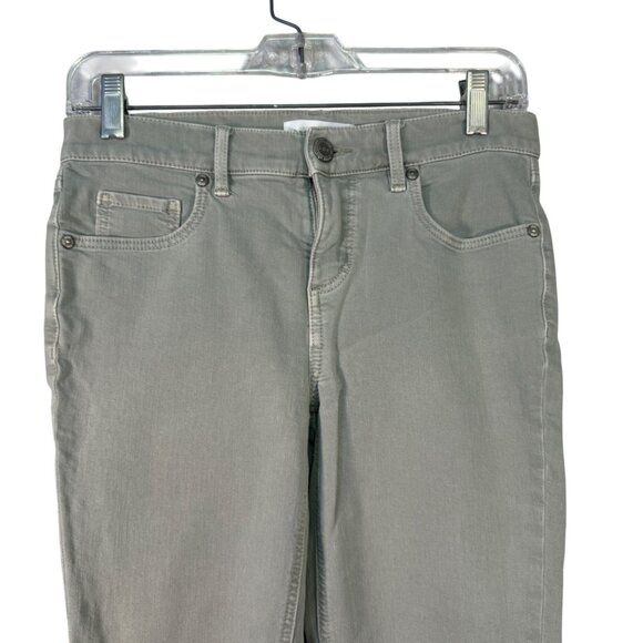 Loft Womens Modern Skinny Crop Jeans 24 00 Gray Cotton Mid-Rise Frayed Hem Denim - Picture 2 of 7